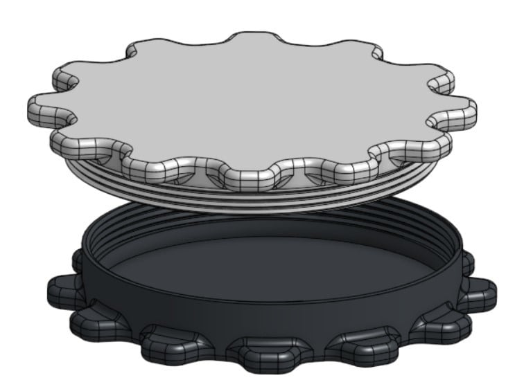 Gear-shaped container