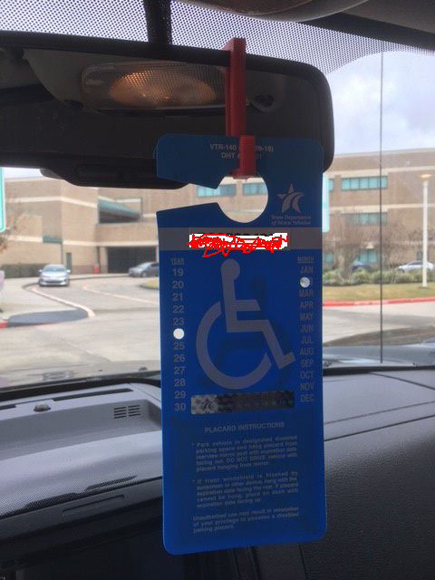 Over the Mirror Handicap Placard Holder