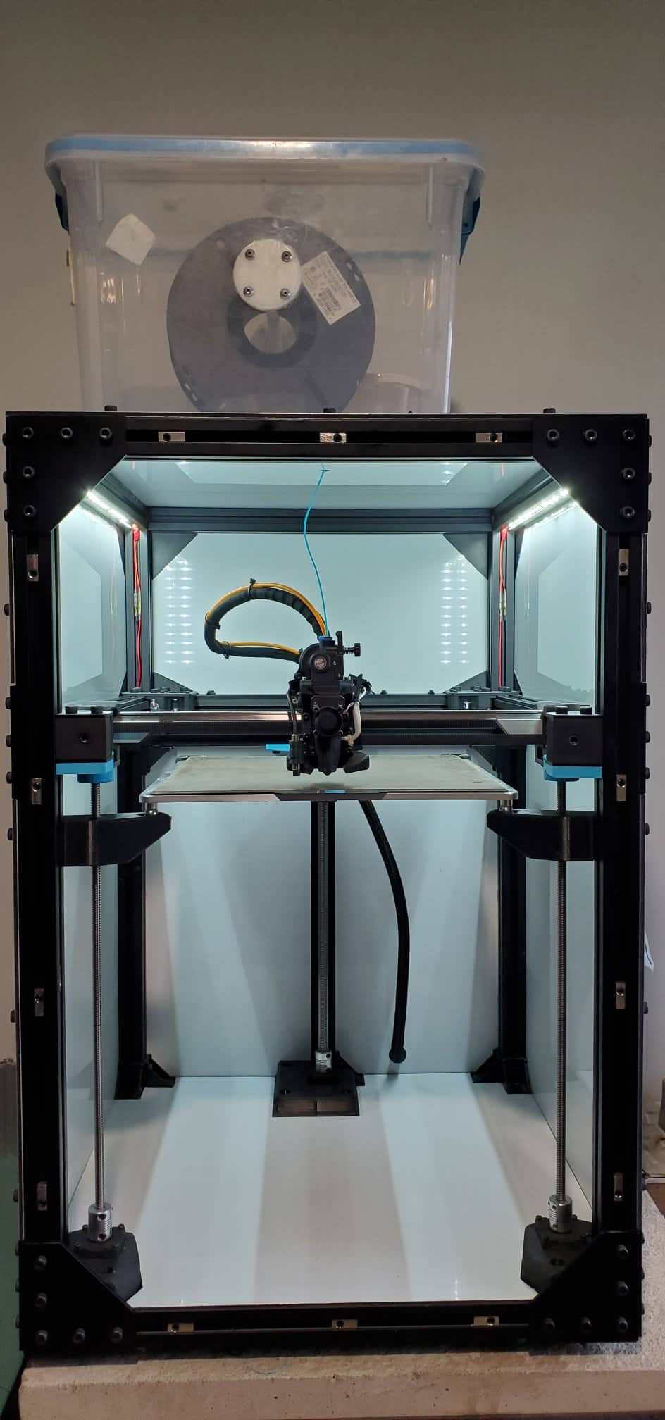 Front belt tensioners and OneBox, open front mod for V-Core 3