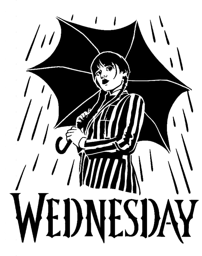 Wednesday Addams stencil 4