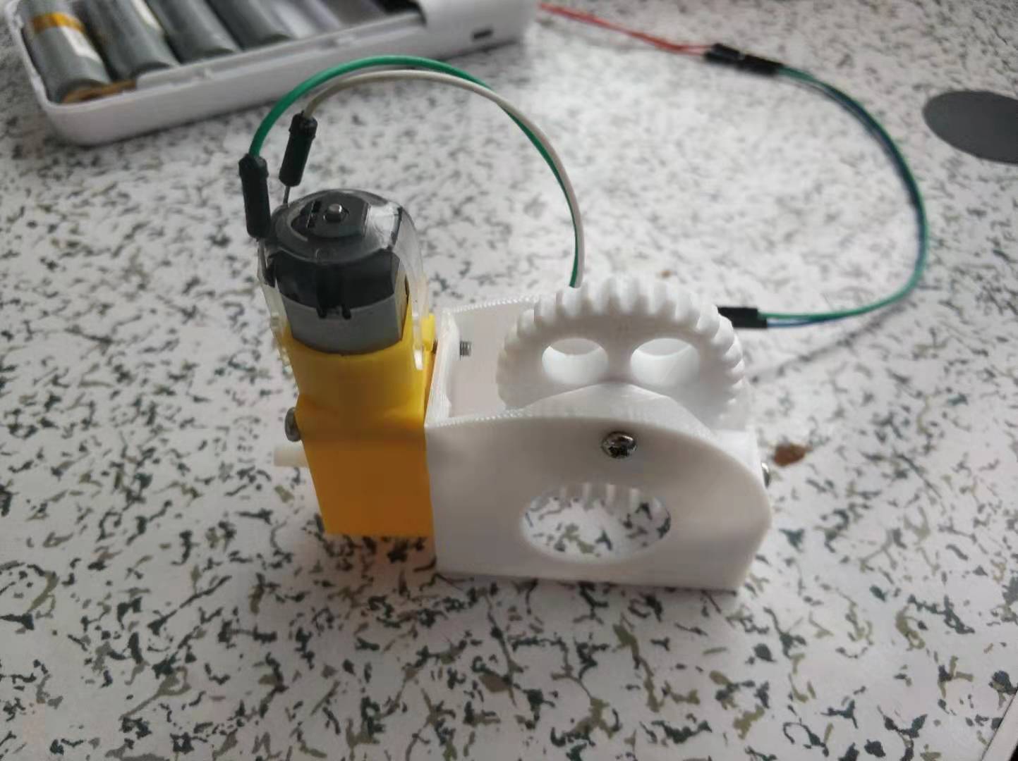 3D printed electric worm gear