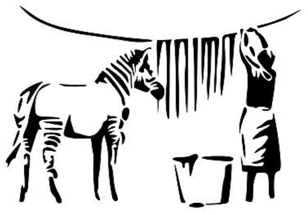 Banksy Zebra Stripes stencil