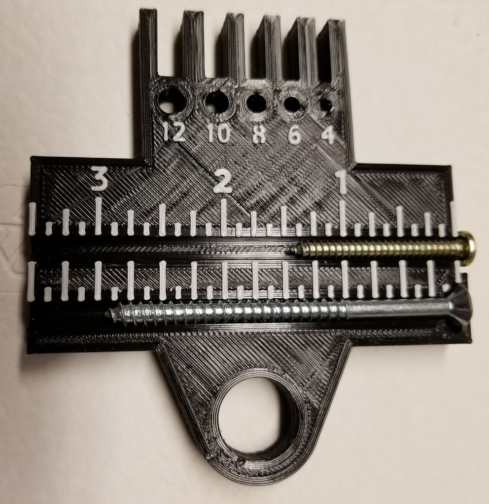 Screw sizer with ruler