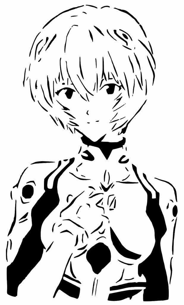 Rei Ayanami stencil 2