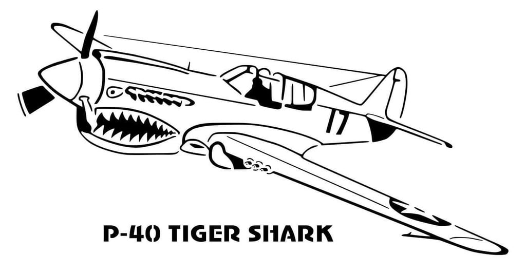 P-20 tiger shark plane stencil