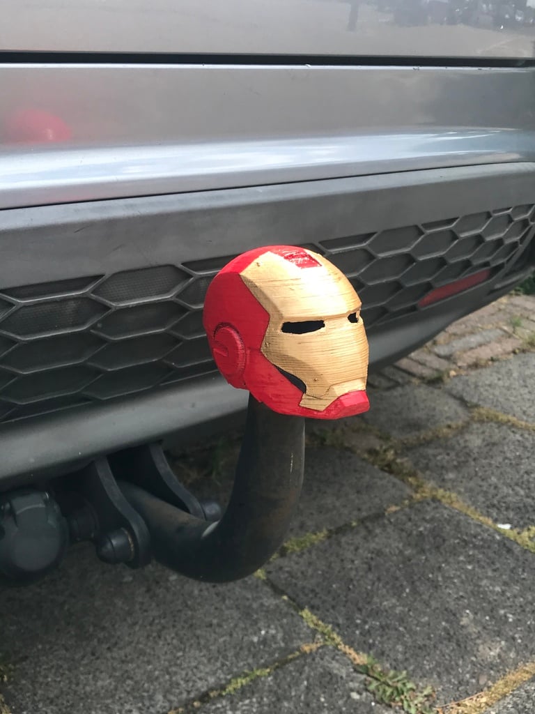 Iron Man tow hitch ball cover