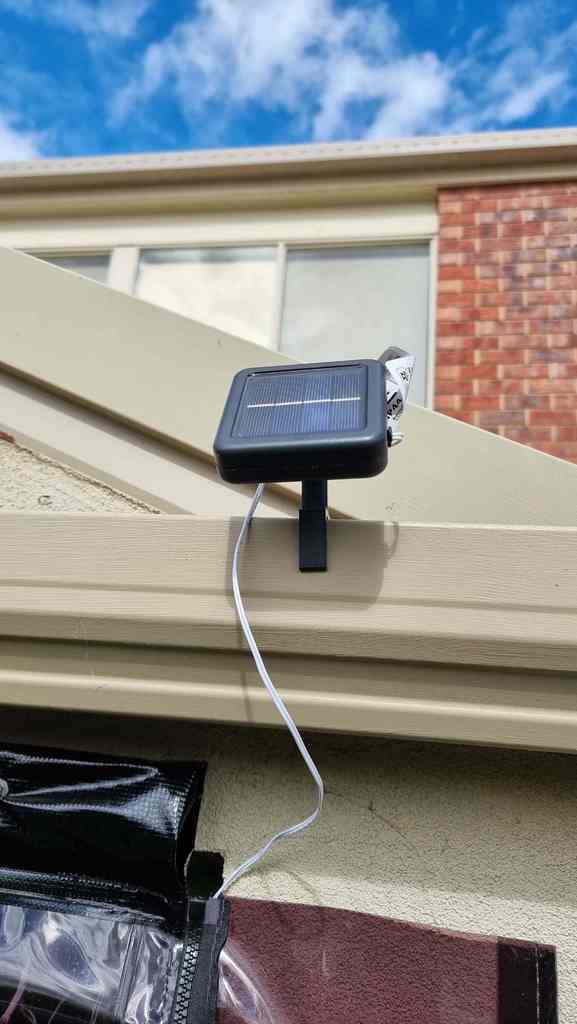 LED light solar panel gutter mount