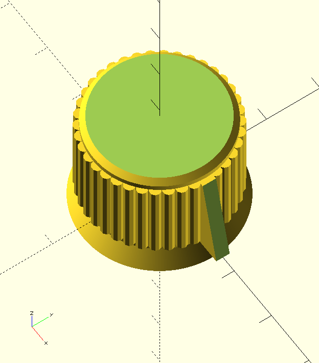 Military-Style control knob with pointer