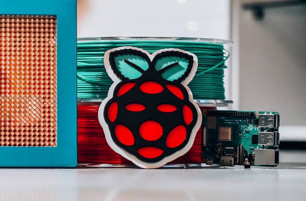 Raspberry Pi logo with multiple colors