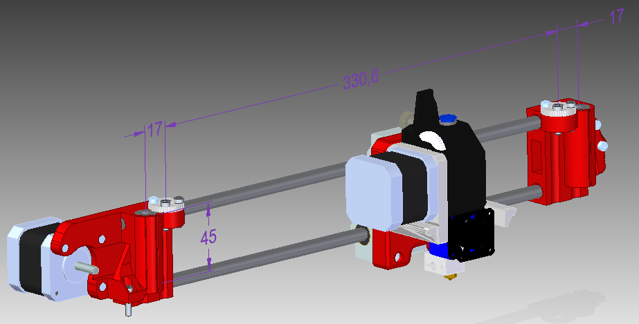 X Carriage BMG extruder