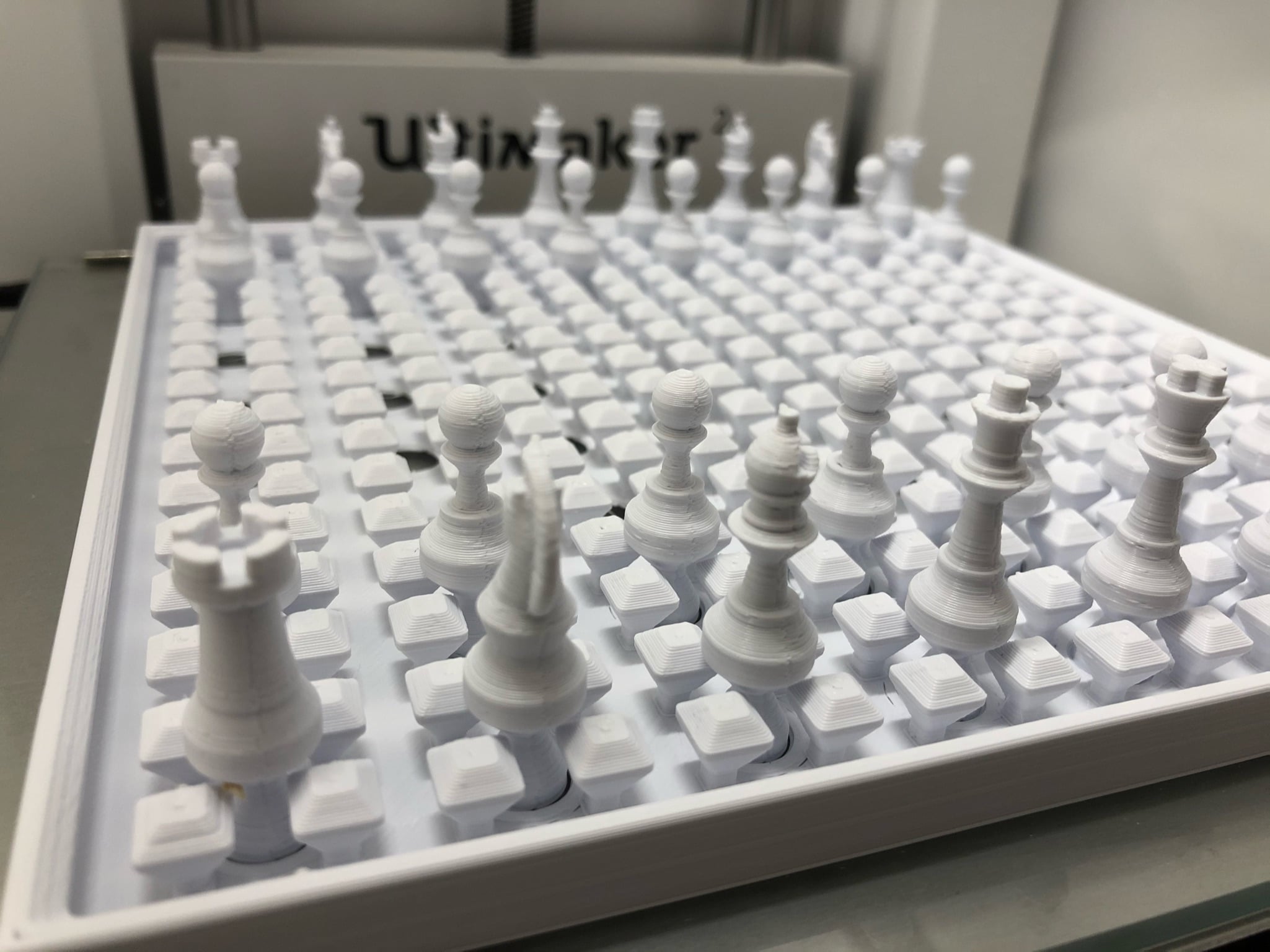 Print in Place Chess Set with Captive Pieces