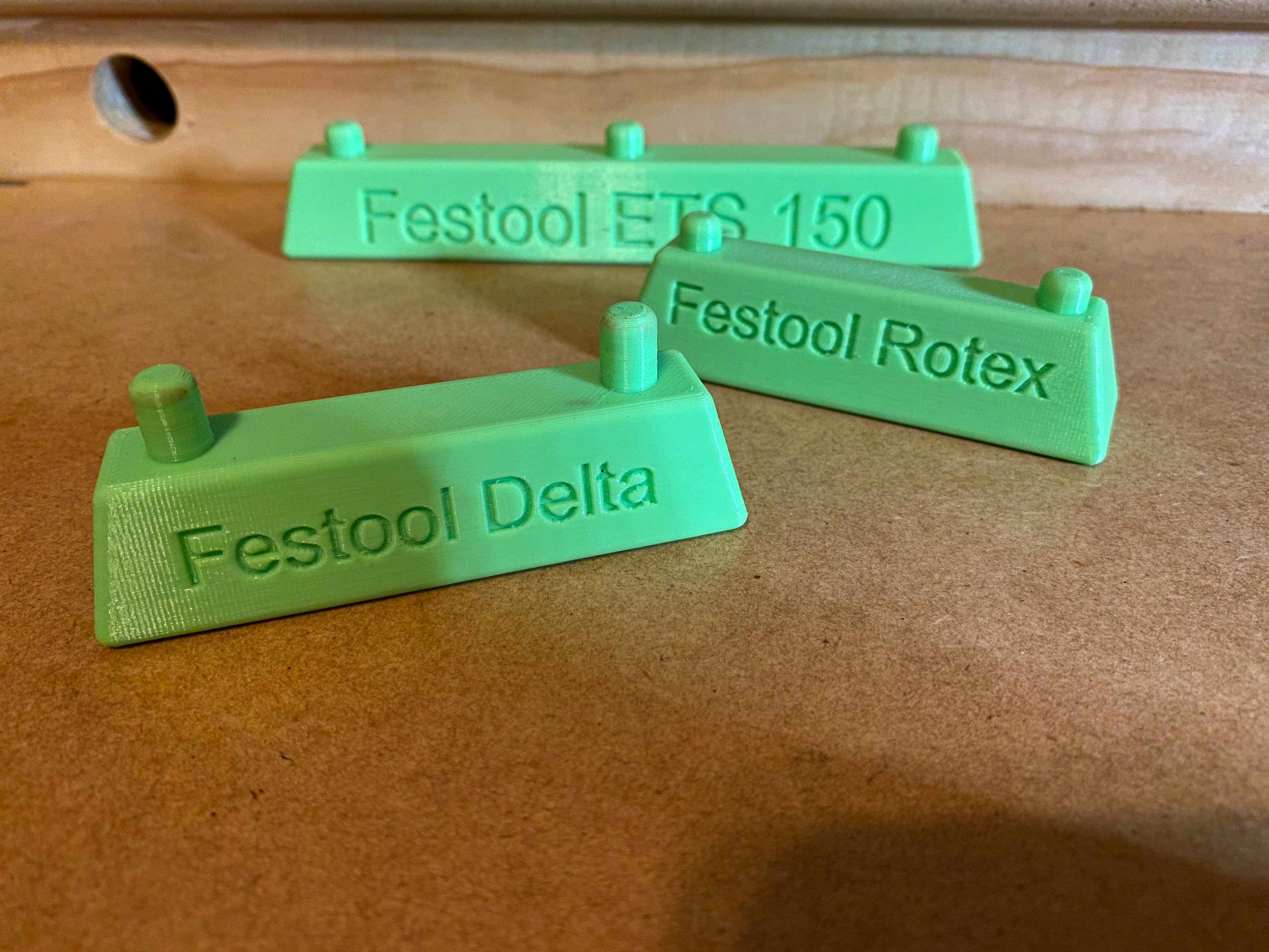 Sanding disk application guides for Festool sanders