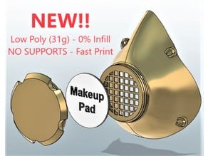 Makers Modular Mask System - Low Poly Covid-19 Face Mask Respirator - 3D Printed for Corona Virus and other Applications