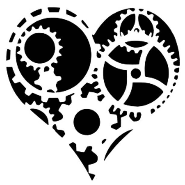 Gear Heart stencil