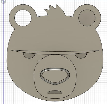 Emoji Angry Bear Keychain