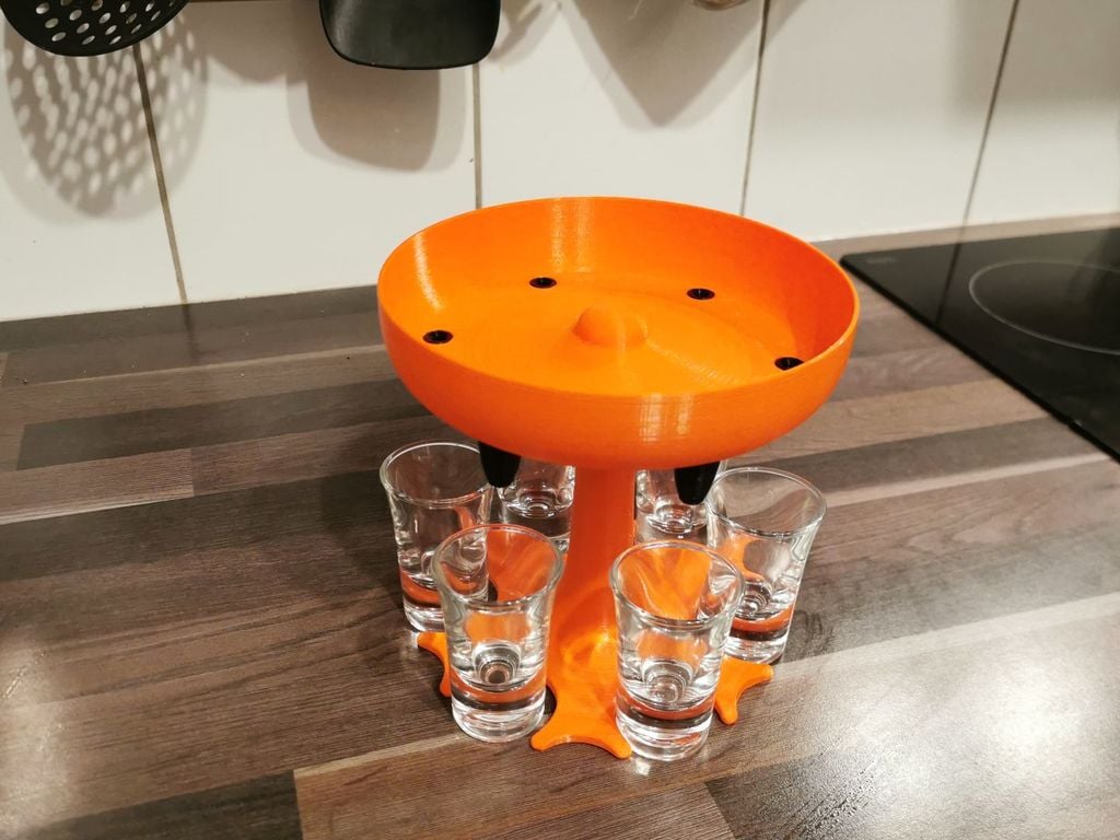 6 shot Schnaps dispenser and carrier - accelerates the party ;)