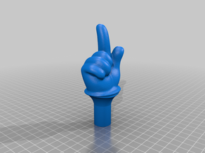 Threaded Pointing Finger (M10x1.5) 3D model