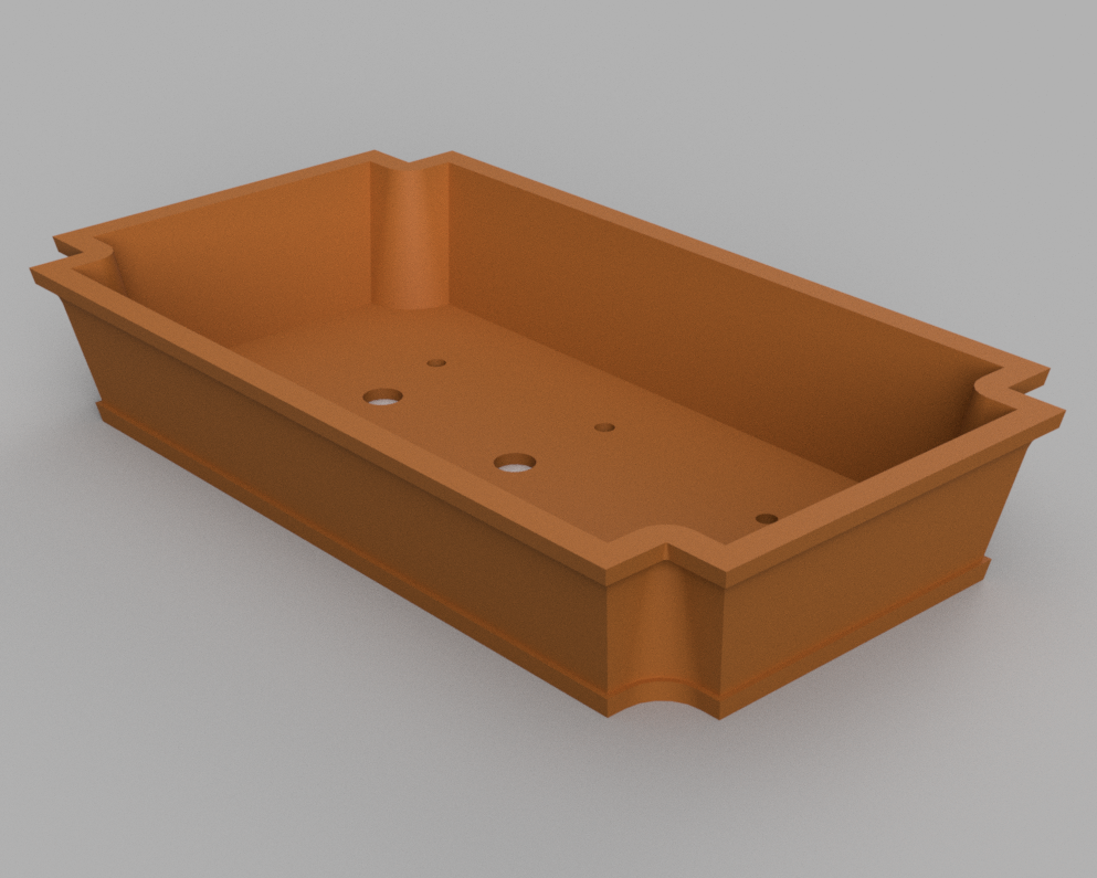 Rectangular Ornate Bonsai Pot with Inverted Circular Corners - No Support Print