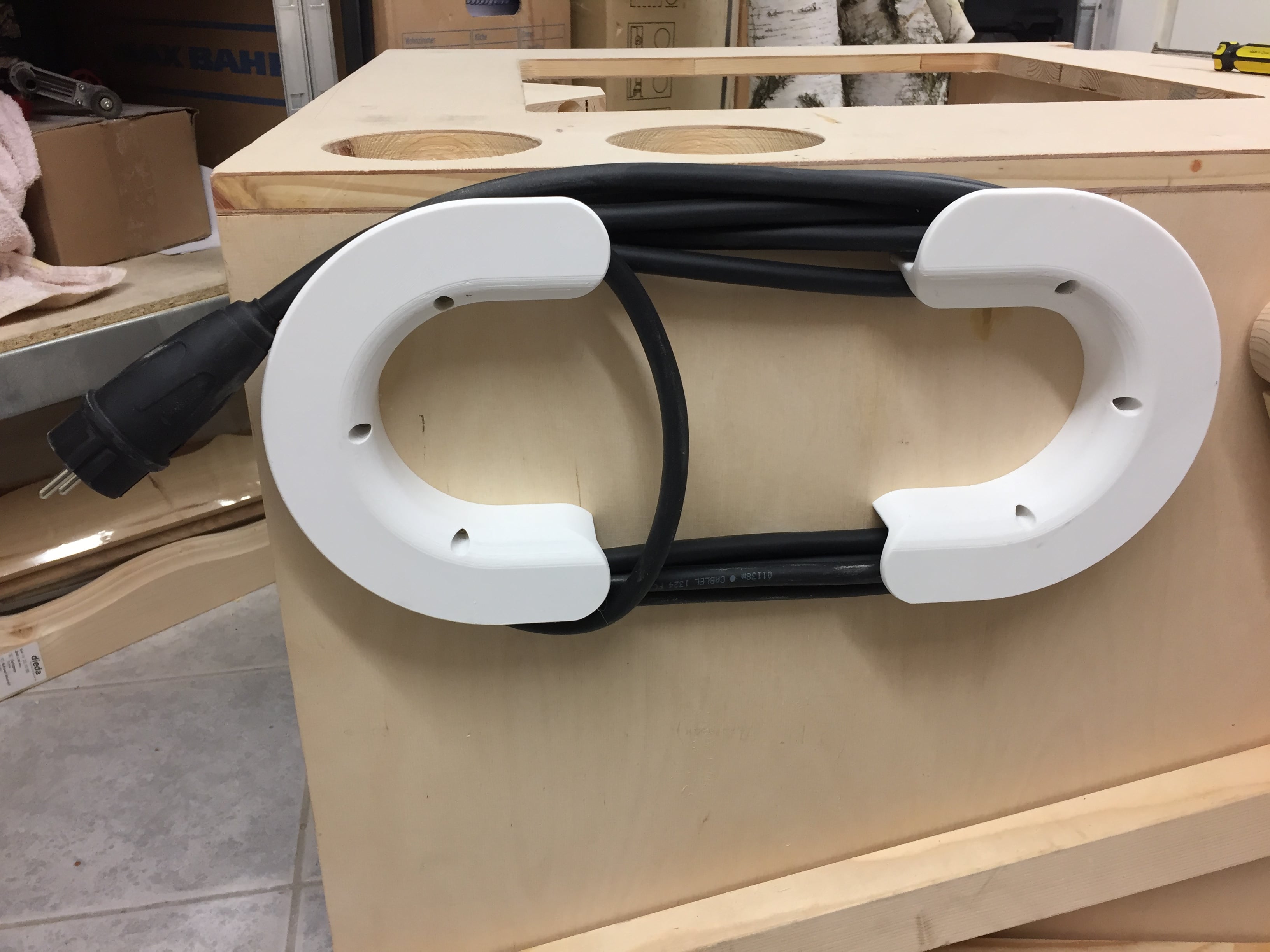 Cord Wrap with Wall Outlet and Surface Mount Box