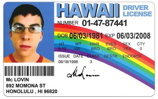 McLovin License Mc Lovin