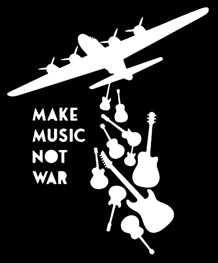 Banksy Make Music Not War stencil