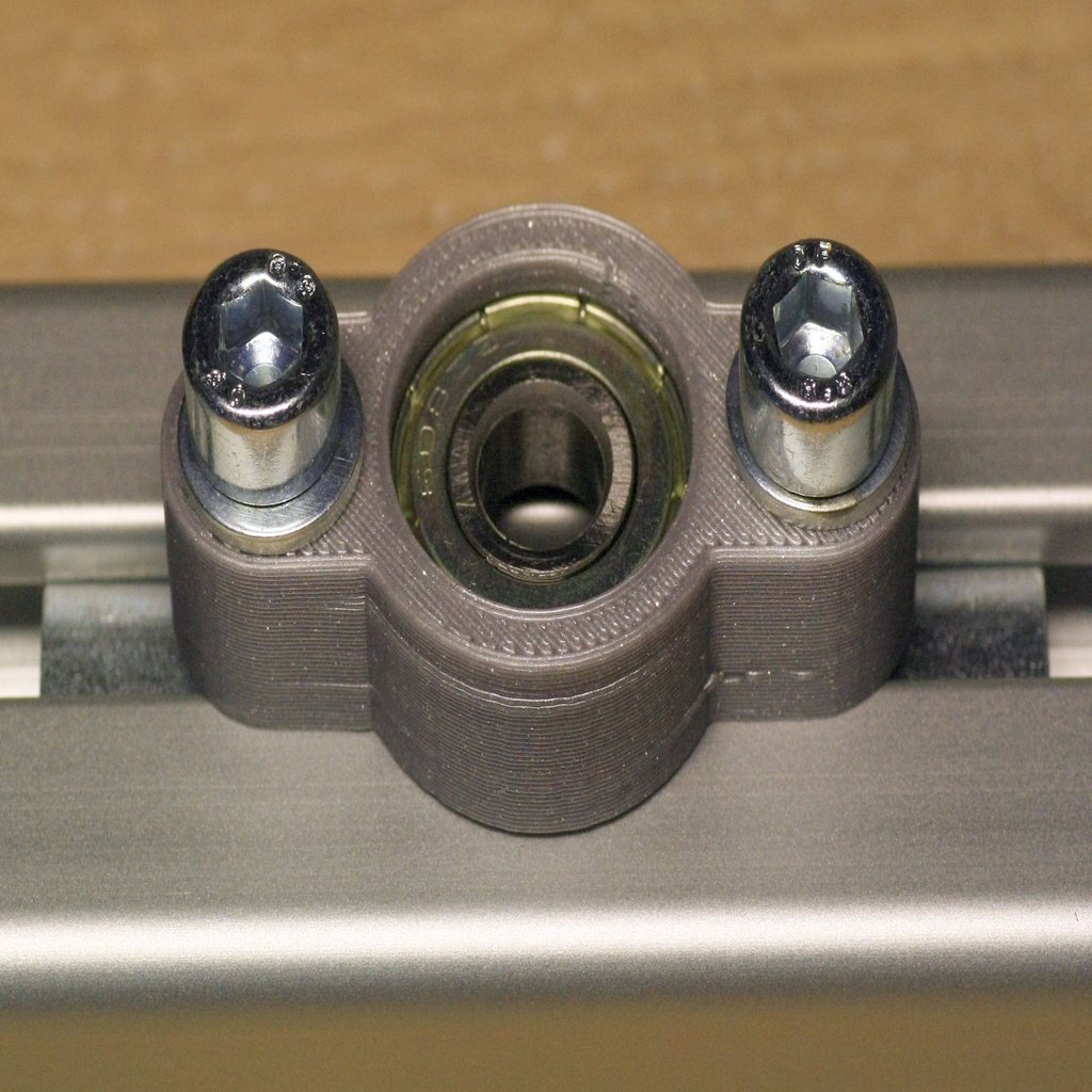 608(ZZ, SS, ...) bearing holder for aluminium extrusions