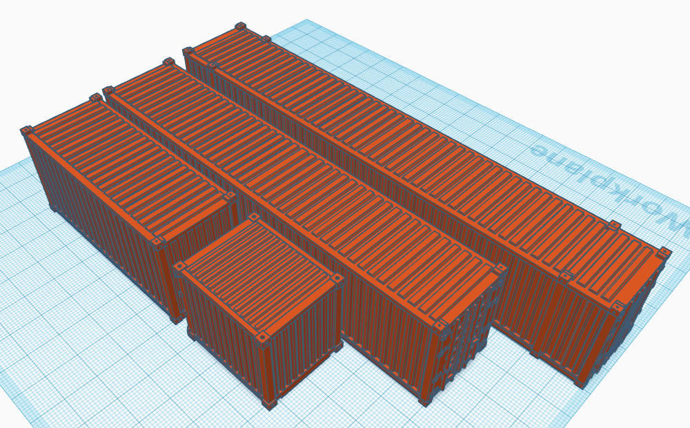 HO Scale Shipping Containers 10ft 20ft 40ft 48ft