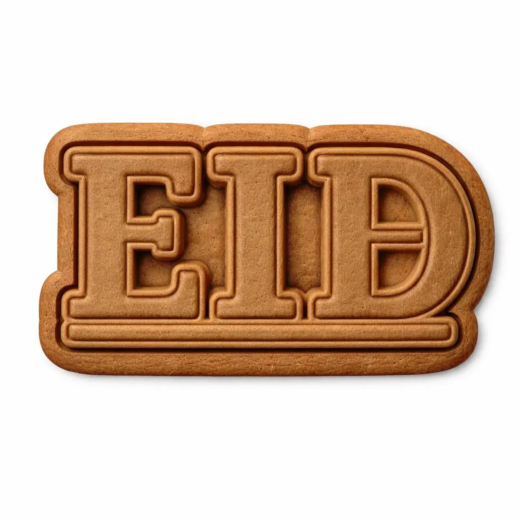 Eid Cookie Cutter STL | Eid Mubarak Fondant Stamp | 3D Printable Baking File