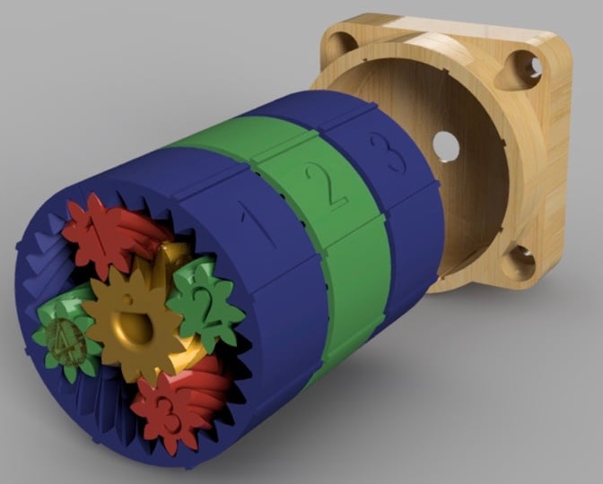 43.33:1 Compound Planetary Gearset, NEMA 17 Mount, No Hardware