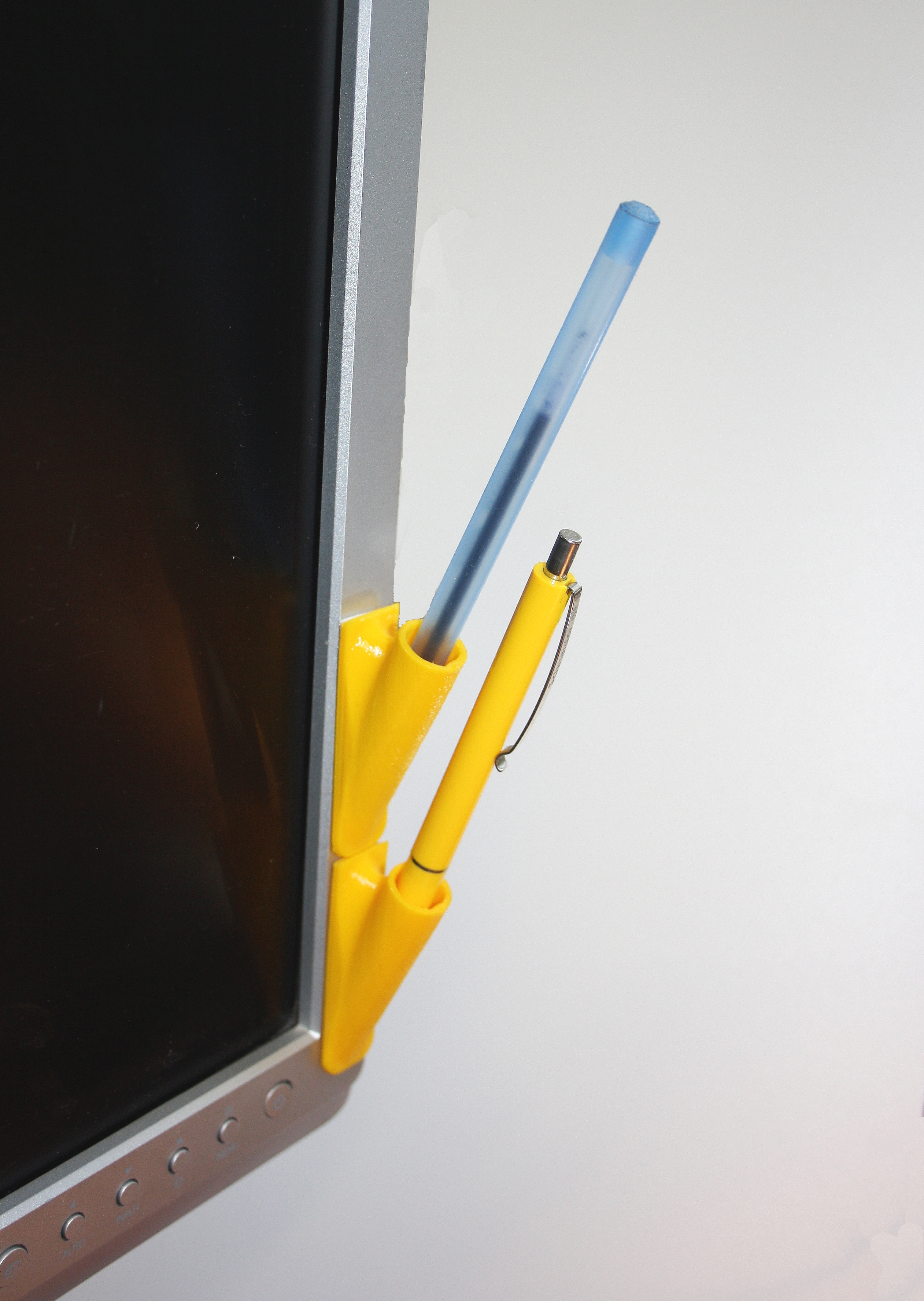 Simple pen or pencil holder for your computer monitor