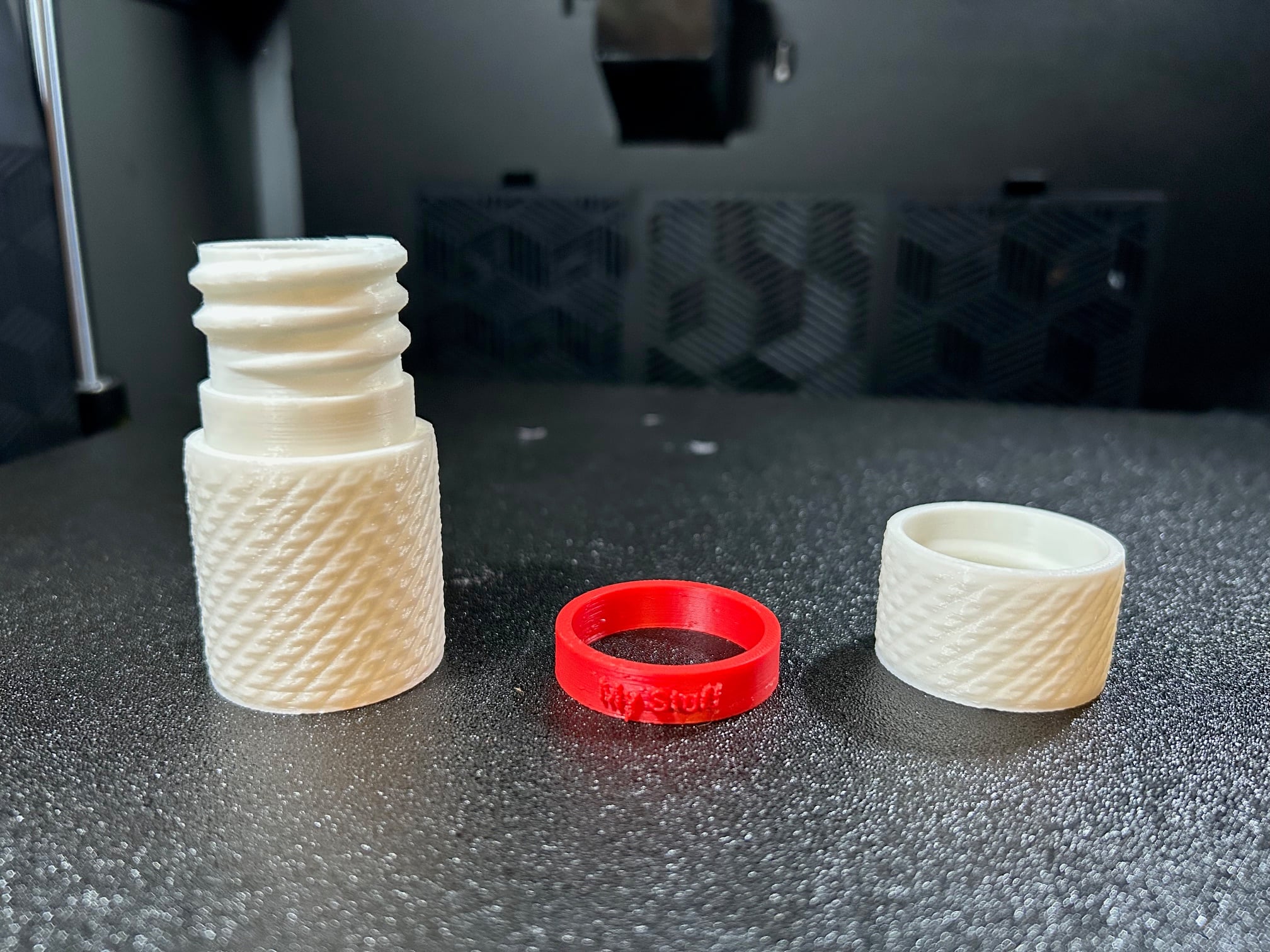 Screw Top Container With Knurling and Text - Customizable