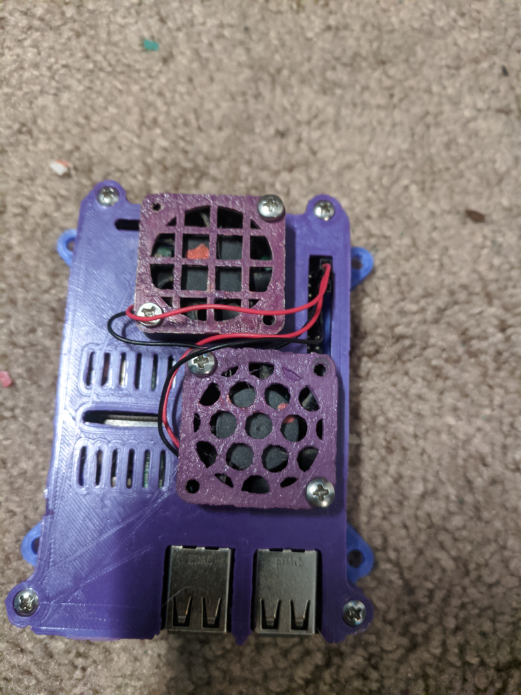 RaspiPi 3(B/B+) Dual 30mm Fan Case with Pi-Cam and DSI Display Mounts