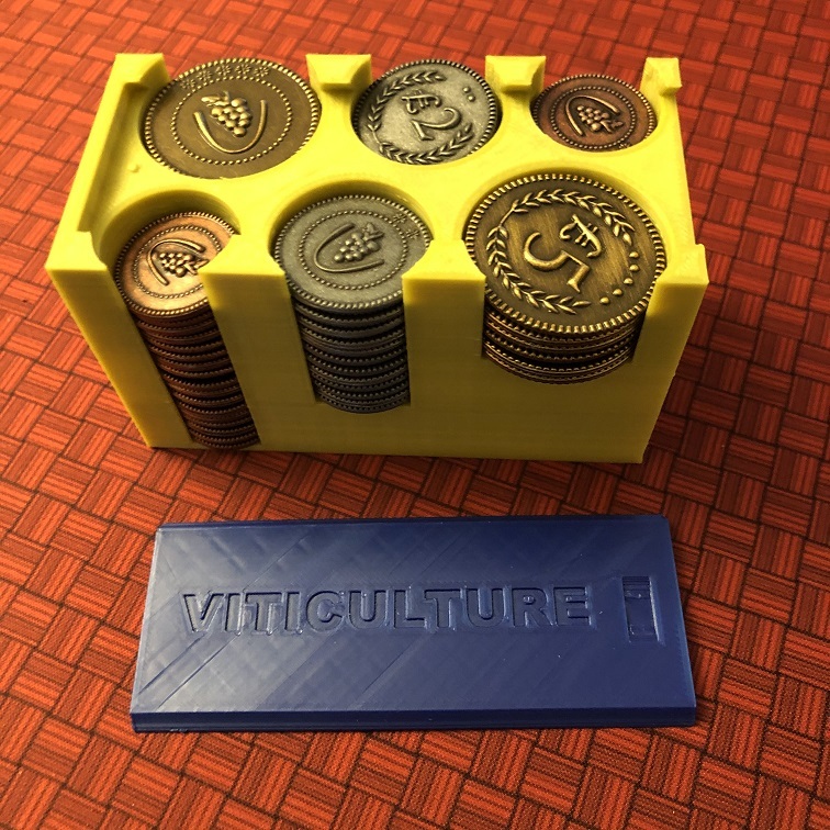 Viticulture Metal Coins Holder Caddy