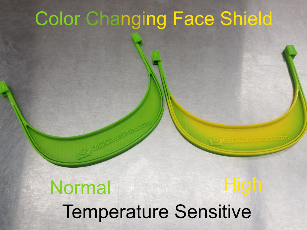 Temperature Sensitive Color Changing Face Shield
