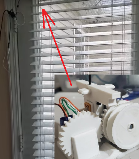 Venetian blinds tilt mechanism 9g servo adapter
