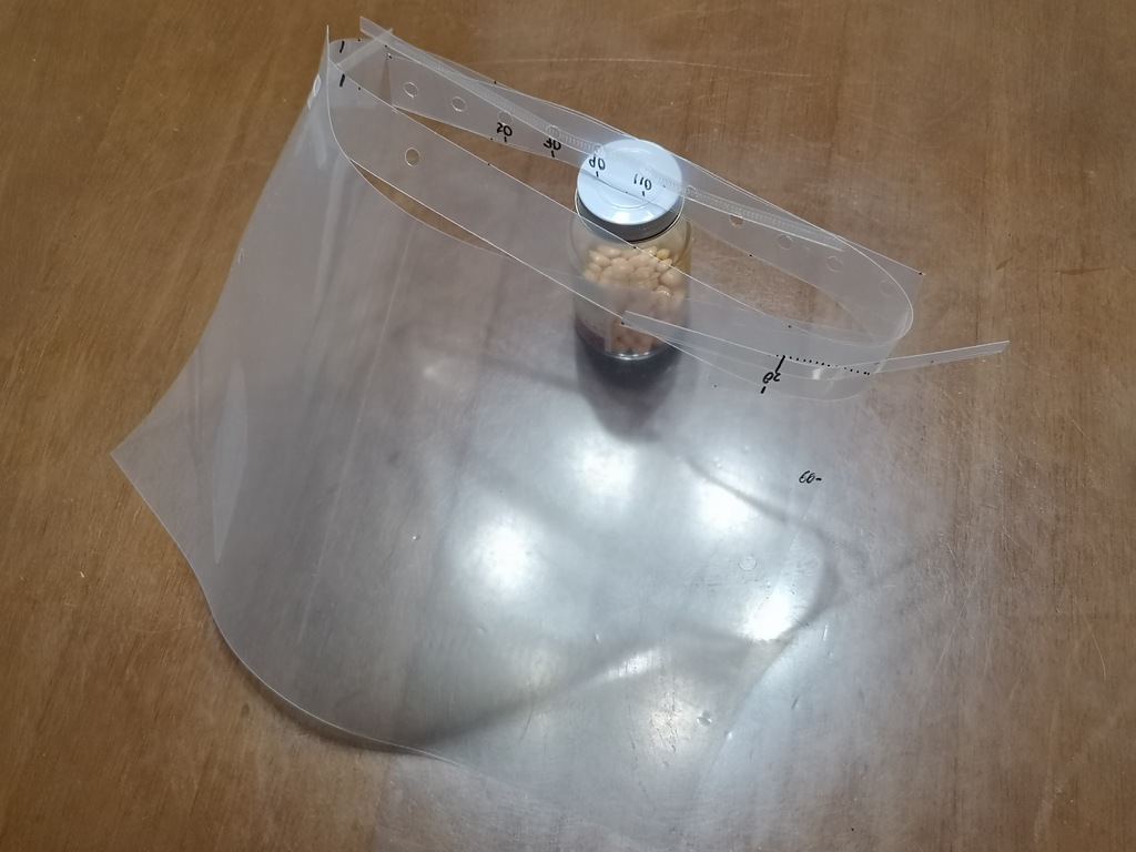 Alternative faceshield made with a plastic document folder