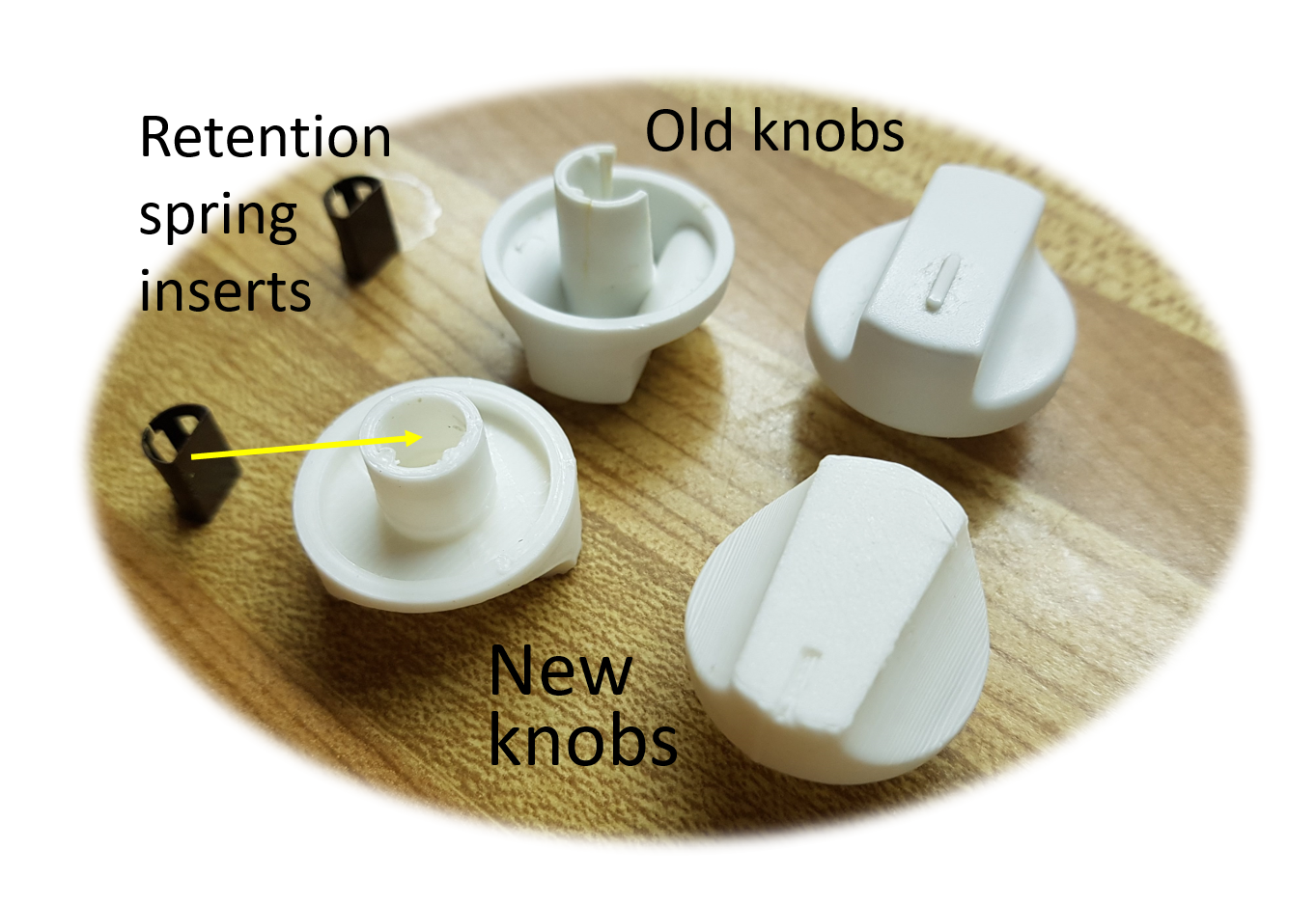 Range hood knobs