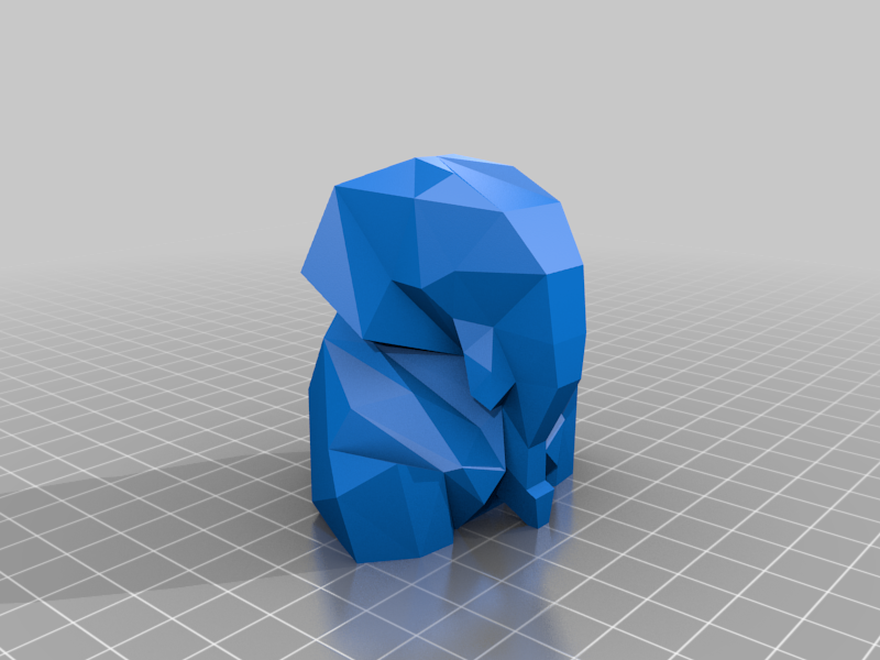 low poly elephant model with tusks