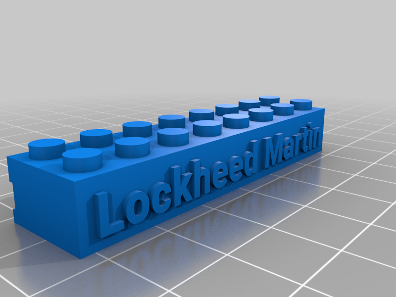 Lockheed Martin-MFC Raised-Recessed YL LEGO 8-Stud Nameplate