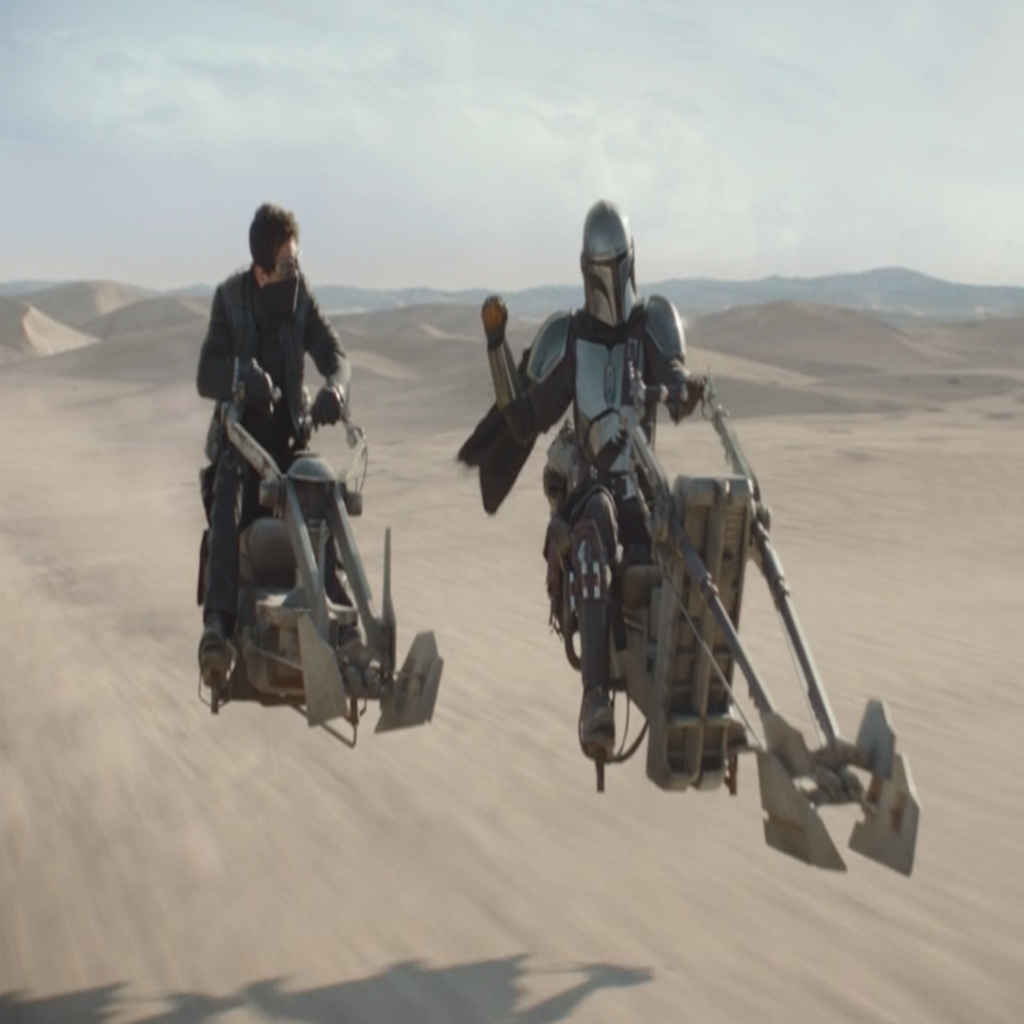 Star Wars The Mandalorian swoop bike Zephyr G seen during Tatooine episode
