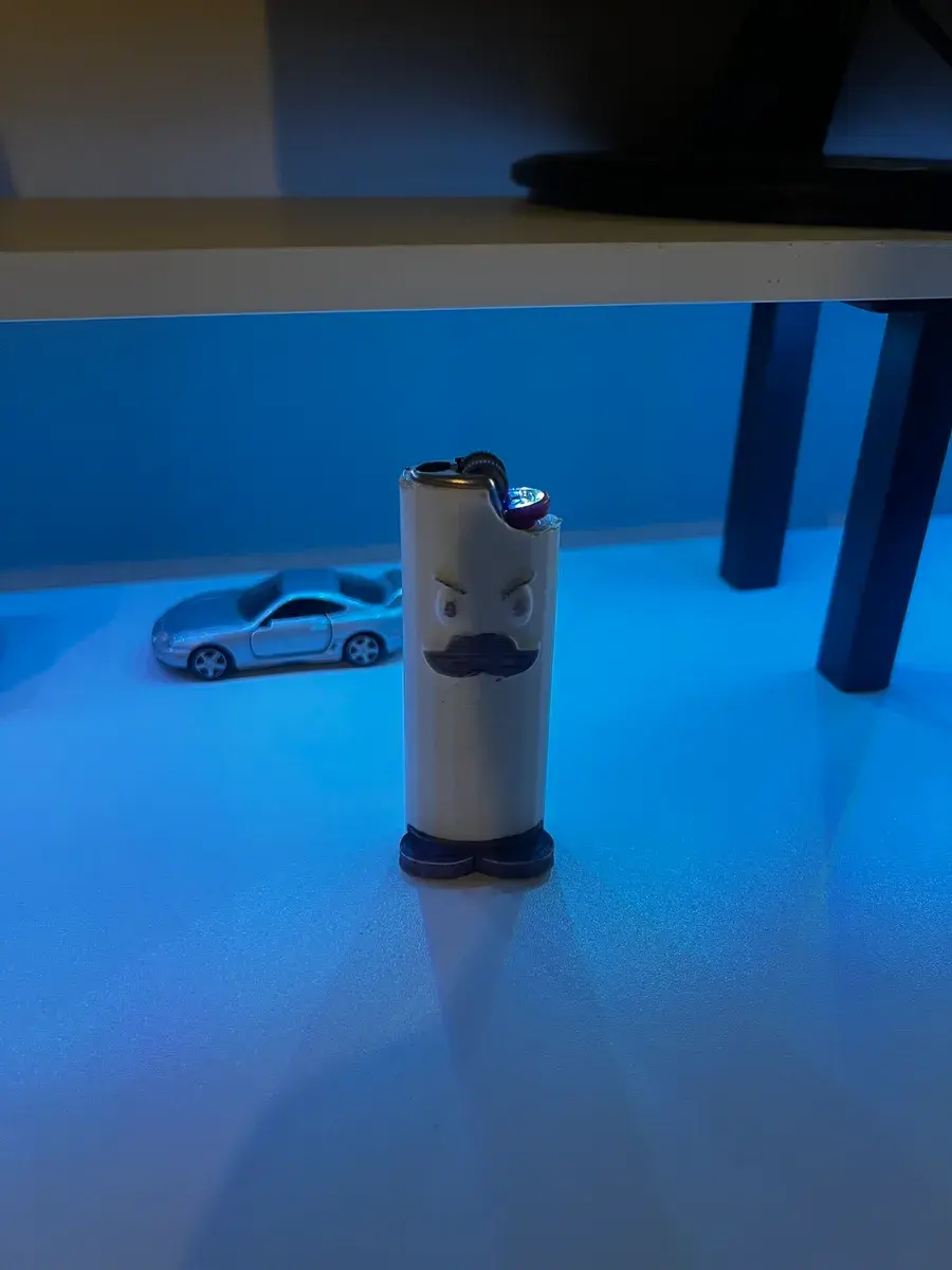 Mr. Mustache Bic lighter case