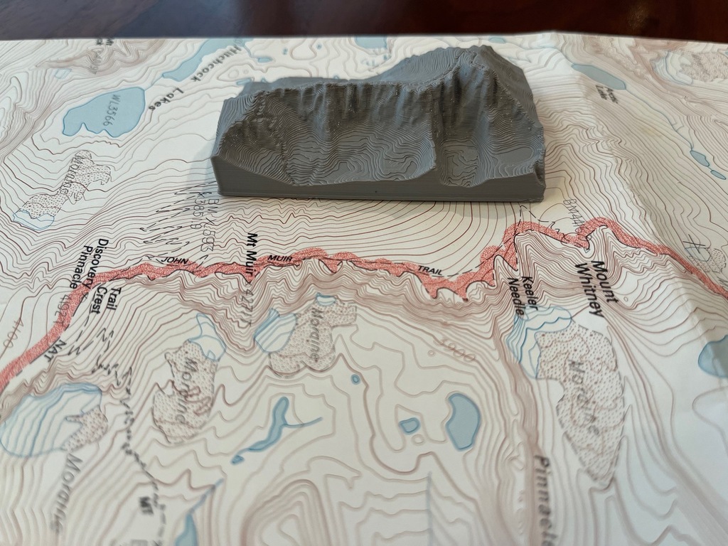 Mt Whitney w/ Trails (1:48000 scale)