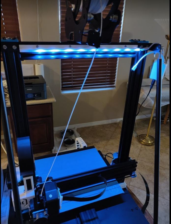 Artillery Sidewinder X1 LED light strip extrusion profile with/without diffuser