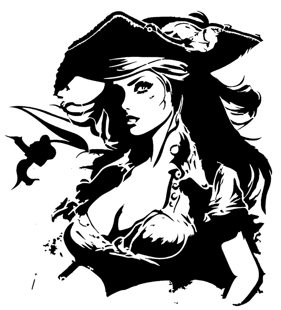 Ai Art Pirate Girl stencil
