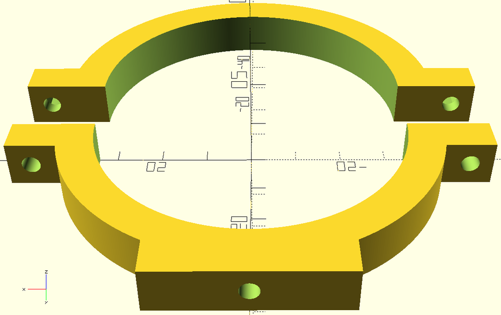 Tube clamps for astronomical telescope (OpenSCAD project)