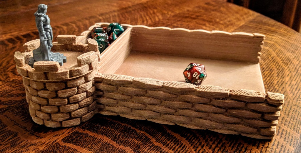 Stone Castle Dice Tray with Turret