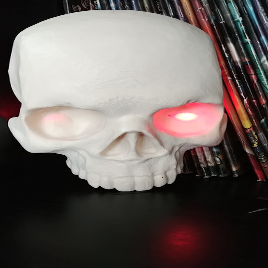 Skull face with glowing eyes