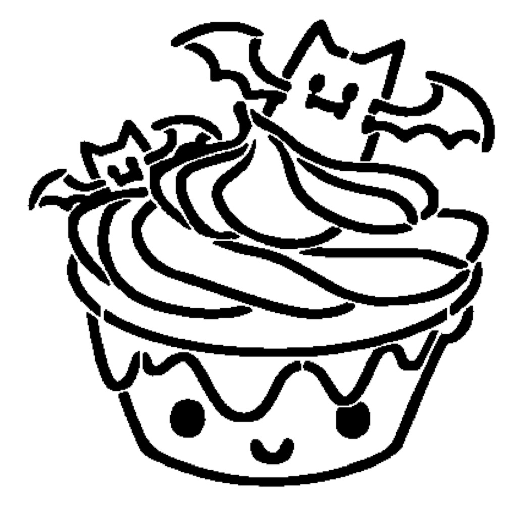 Halloween cupcakes stencil