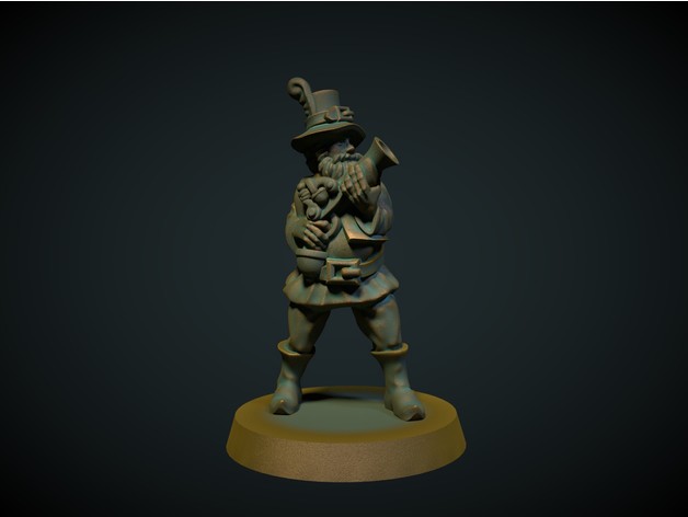 Image of Highwayman with blunderbuss 28mm (no supports needed)