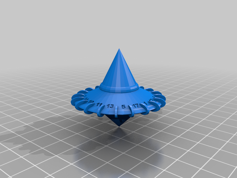Wizard Hat D20 Spinner Embossed Number